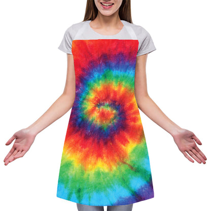 Spiral Tie Dye Print Adjustable Apron