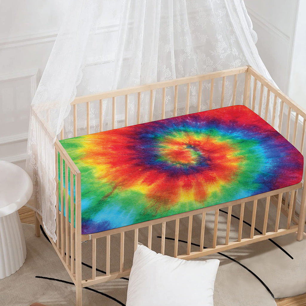 Spiral Tie Dye Print Baby Crib Sheet