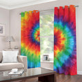 Spiral Tie Dye Print Dimout Grommet Curtains