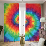 Spiral Tie Dye Print Blackout Pencil Pleat Curtains