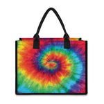 Spiral Tie Dye Print Canvas Tote Bag