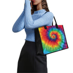 Spiral Tie Dye Print Canvas Tote Bag