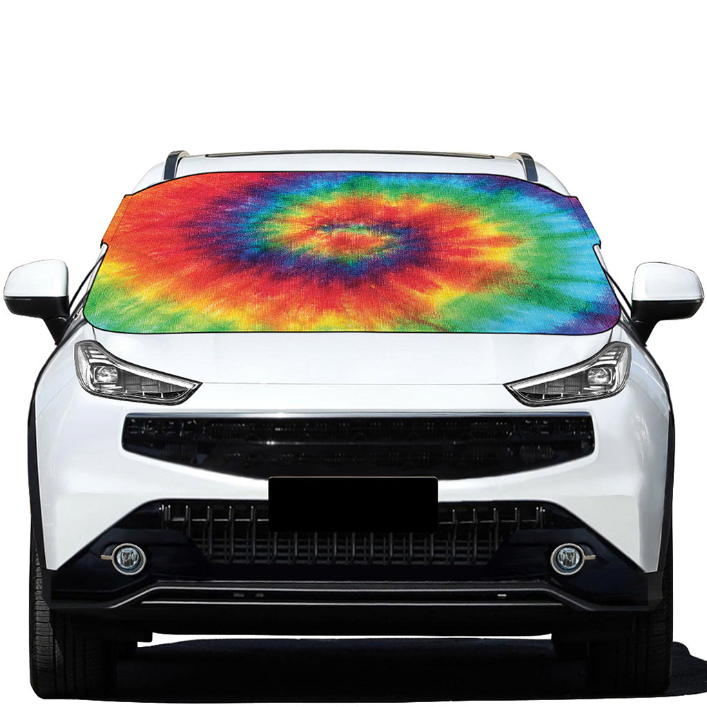 Spiral Tie Dye Print Car Windshield Snow Cover