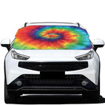 Spiral Tie Dye Print Car Windshield Snow Cover