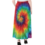Spiral Tie Dye Print Chiffon Maxi Skirt