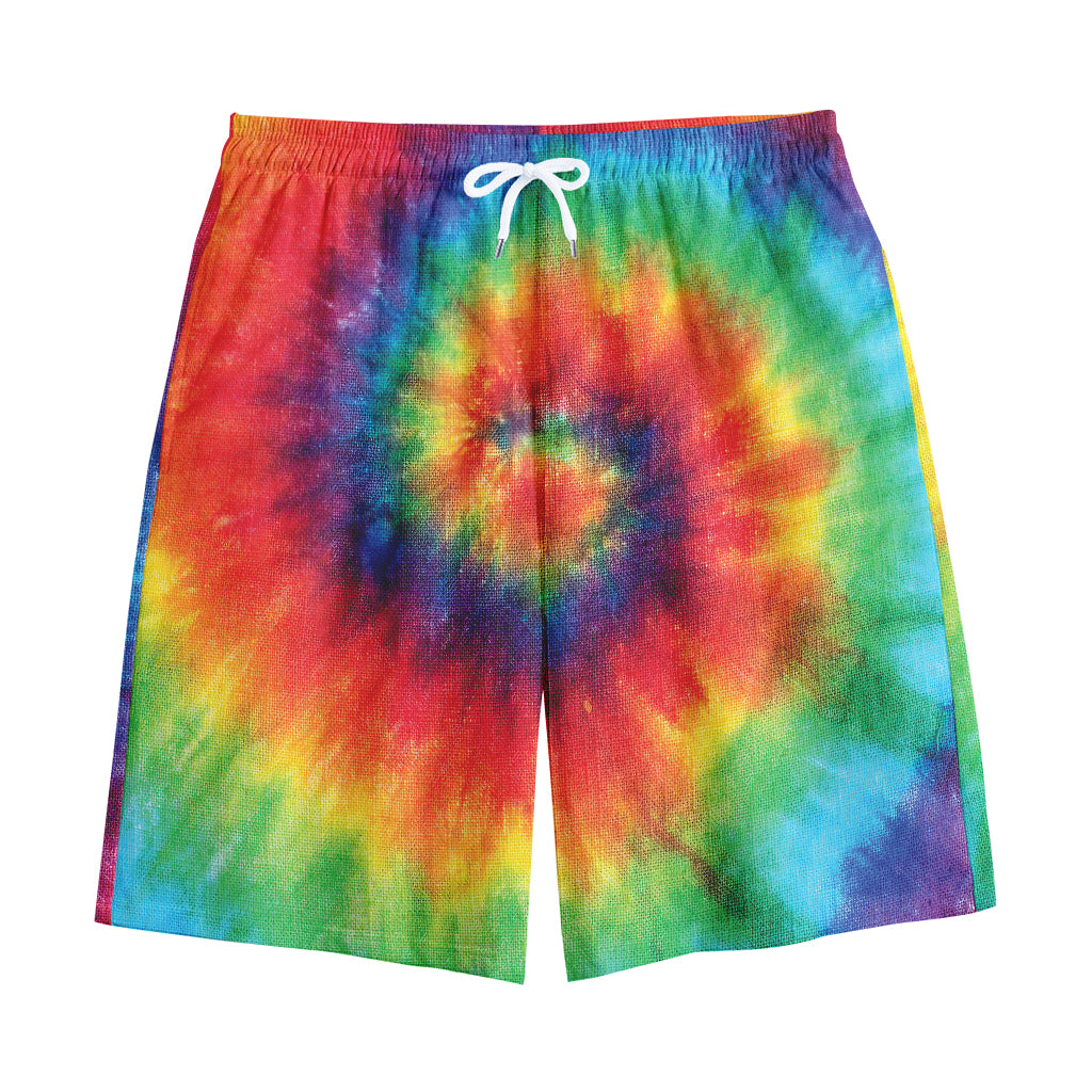 Spiral Tie Dye Print Cotton Shorts