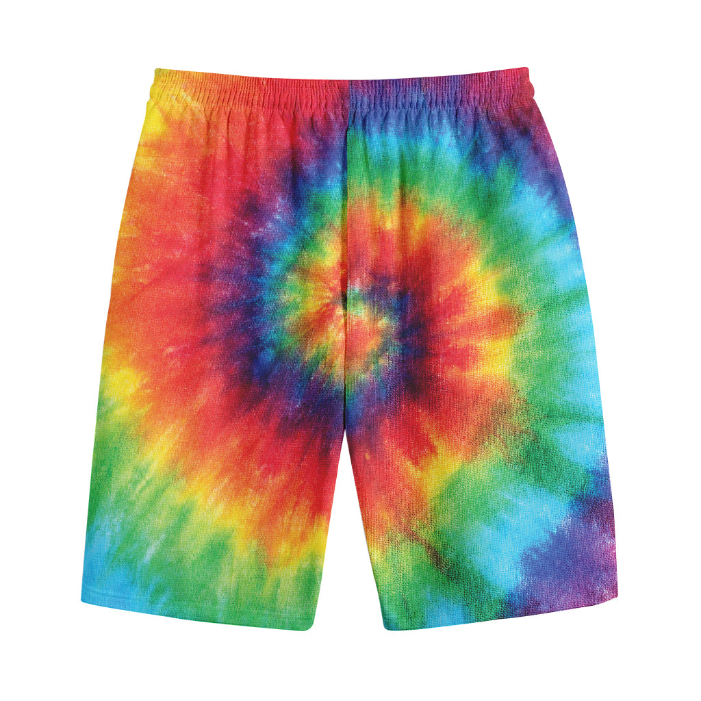 Spiral Tie Dye Print Cotton Shorts