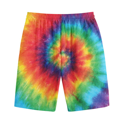 Spiral Tie Dye Print Cotton Shorts
