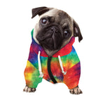 Spiral Tie Dye Print Dog Zip Up Hoodie