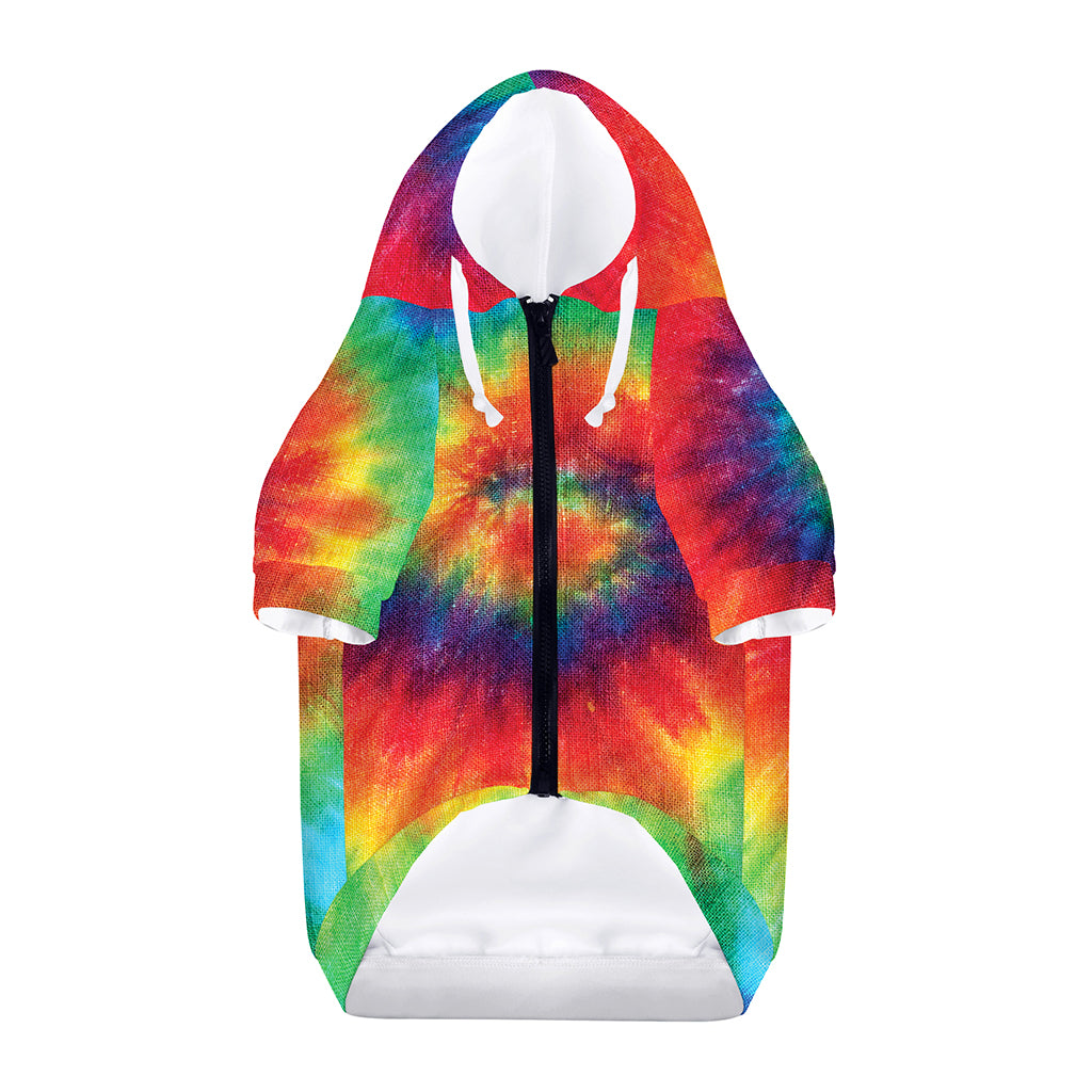 Spiral Tie Dye Print Dog Zip Up Hoodie