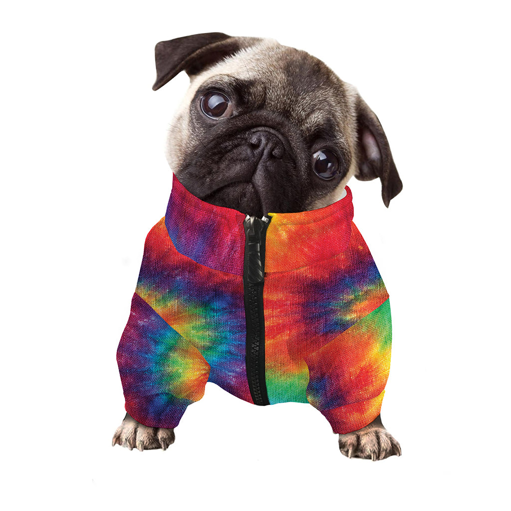 Spiral Tie Dye Print Dog Zip Up Jacket