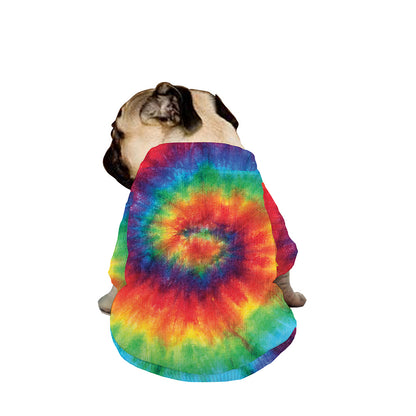 Spiral Tie Dye Print Dog Zip Up Jacket