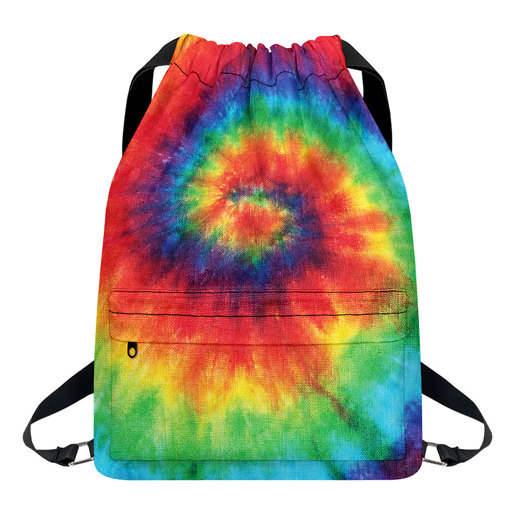 Spiral Tie Dye Print Drawstring Backpack