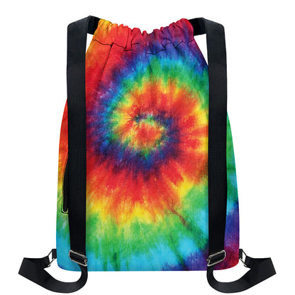 Spiral Tie Dye Print Drawstring Backpack