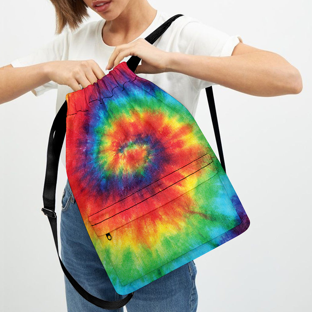 Spiral Tie Dye Print Drawstring Backpack