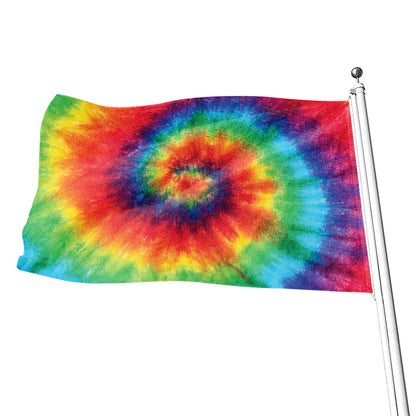 Spiral Tie Dye Print Flag