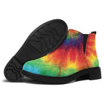 Spiral Tie Dye Print Flat Ankle Boots