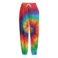 Spiral Tie Dye Print Fleece Lined Knit Pants