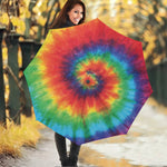 Spiral Tie Dye Print Foldable Umbrella