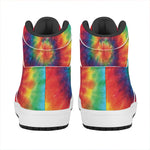 Spiral Tie Dye Print High Top Leather Sneakers