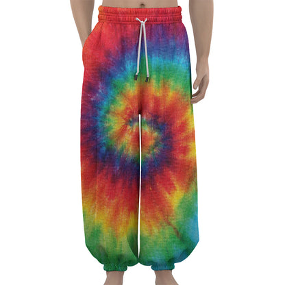 Spiral Tie Dye Print Lantern Pants