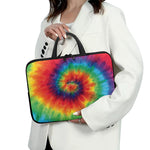 Spiral Tie Dye Print Laptop Sleeve With Handle
