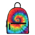 Spiral Tie Dye Print Leather Backpack