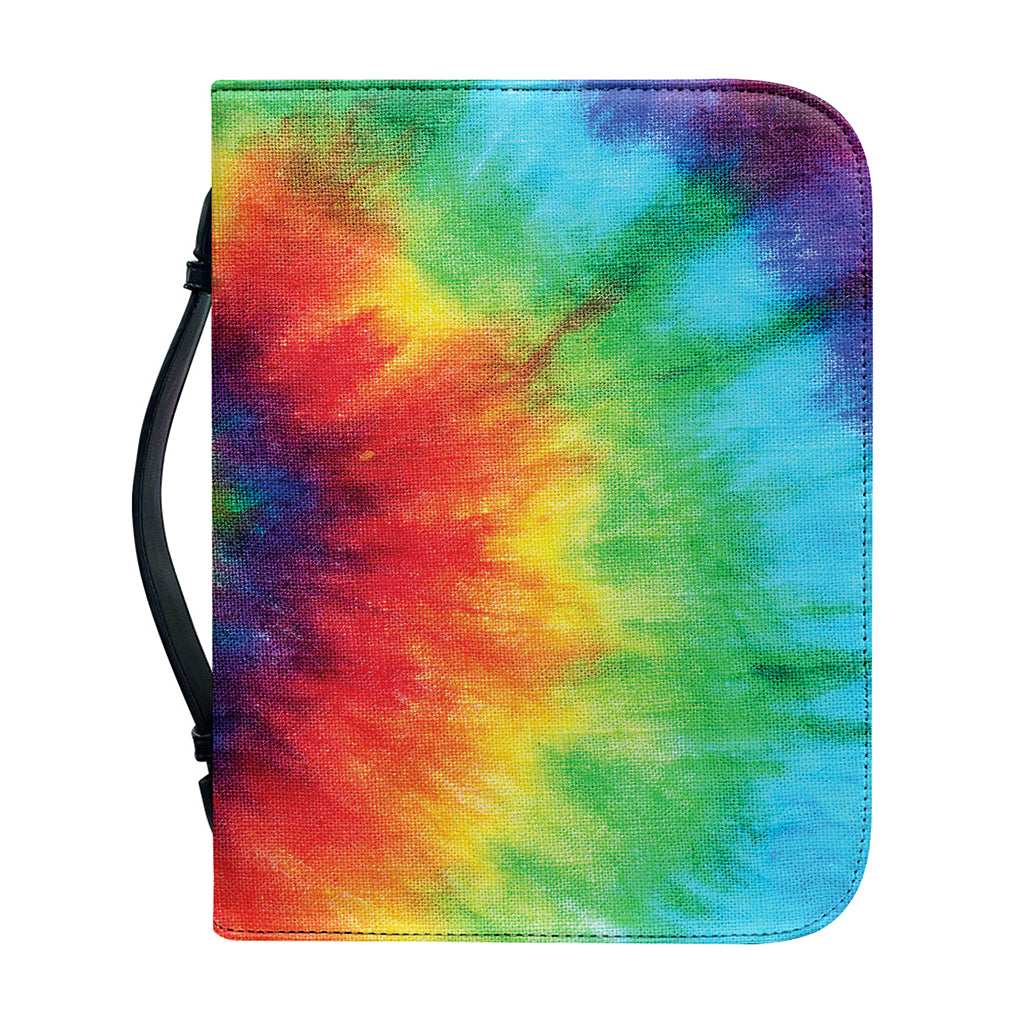 Spiral Tie Dye Print Leather Bible Cover
