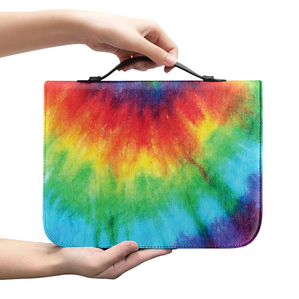 Spiral Tie Dye Print Leather Bible Cover