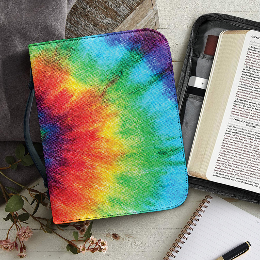Spiral Tie Dye Print Leather Bible Cover