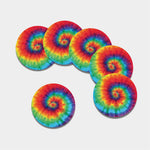 Spiral Tie Dye Print Leather Coaster Set