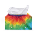 Spiral Tie Dye Print Leather Tissue Box Cover