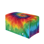 Spiral Tie Dye Print Leather Tissue Box Cover