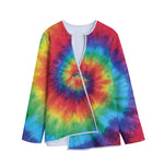Spiral Tie Dye Print Long Sleeve Short Coat
