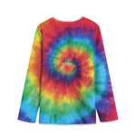 Spiral Tie Dye Print Long Sleeve Short Coat