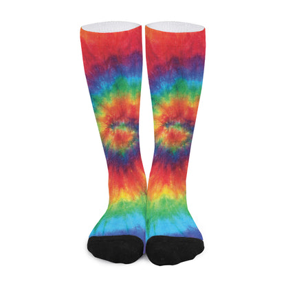 Spiral Tie Dye Print Long Socks
