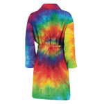Spiral Tie Dye Print Men's Bathrobe