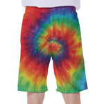Spiral Tie Dye Print Men's Beach Shorts