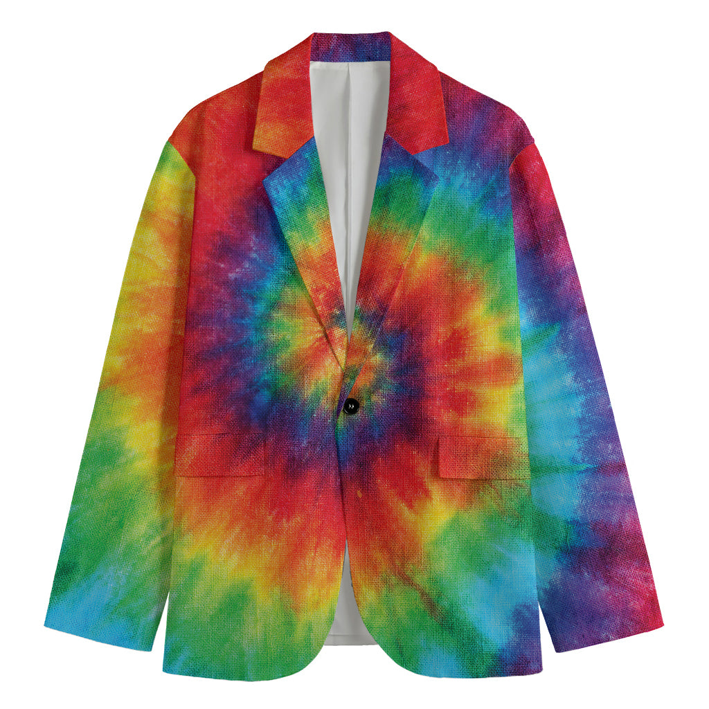 Spiral Tie Dye Print Men's Blazer