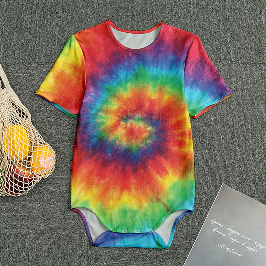 Spiral Tie Dye Print Men's Bodysuit