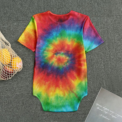 Spiral Tie Dye Print Men's Bodysuit
