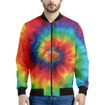 Spiral Tie Dye Print Men's Bomber Jacket