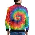 Spiral Tie Dye Print Men's Bomber Jacket