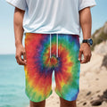 Spiral Tie Dye Print Men's Cargo Shorts