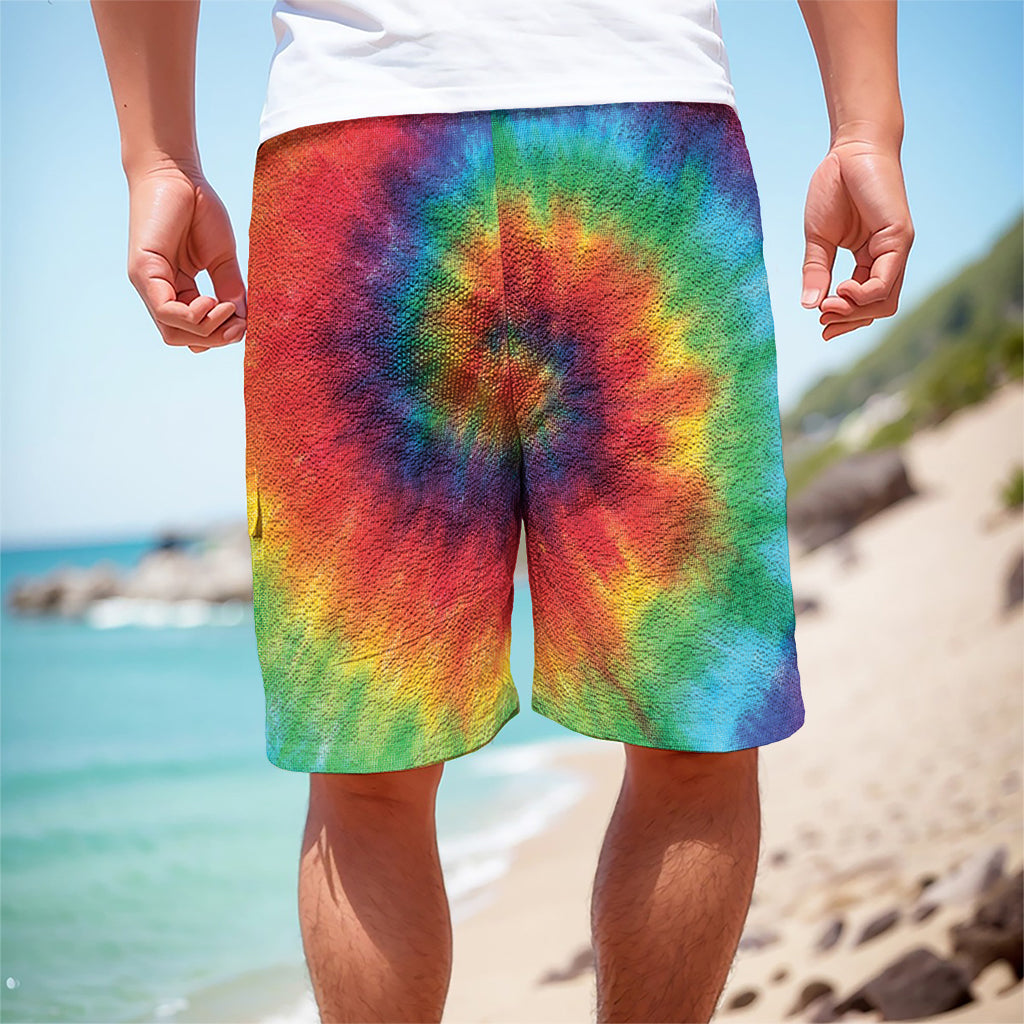 Spiral Tie Dye Print Men's Cargo Shorts