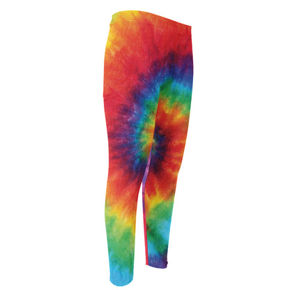 Spiral Tie Dye Print Men's Compression Pants