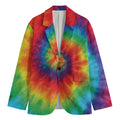 Spiral Tie Dye Print Men's Cotton Blazer