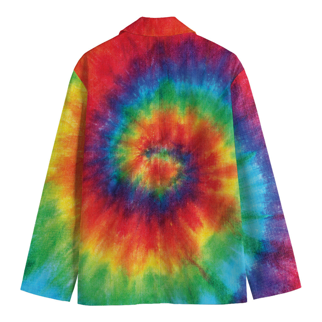 Spiral Tie Dye Print Men's Cotton Blazer
