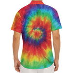 Spiral Tie Dye Print Men's Deep V-Neck Shirt