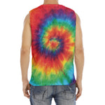 Spiral Tie Dye Print Men's Fitness Tank Top